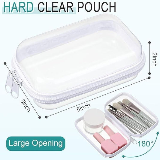 6 Pcs Clear Hard Zipper Pouches for Multipurpose Use