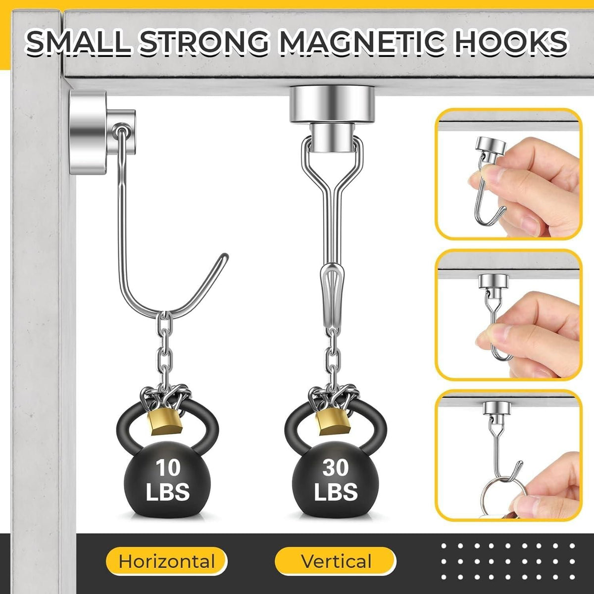 360� Rotation Heavy Duty Magnetic Hooks (Pack of 2)